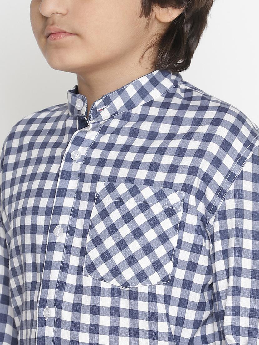 navy blue checkered shirt - 18436674 - Zoom Image - 5