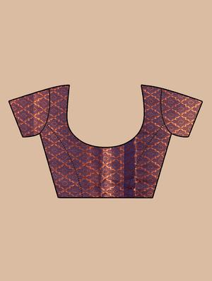 zari work woven saree with blouse - 18436724 - Standard Image - 3