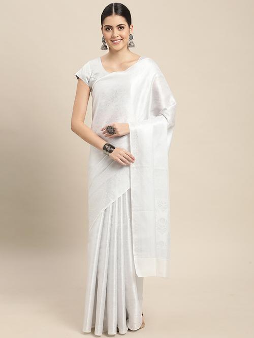 self design zari work woven saree with blouse - 18436751 - Standard Image - 1