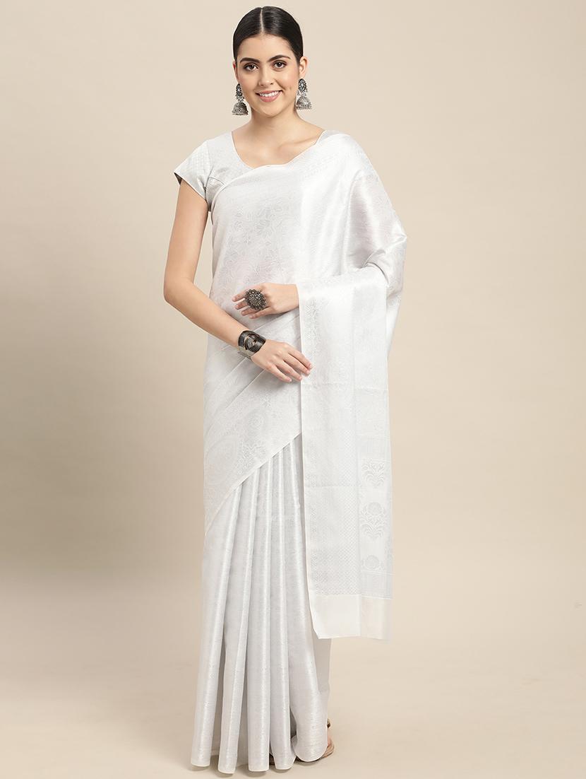 self design zari work woven saree with blouse - 18436751 - Zoom Image - 1