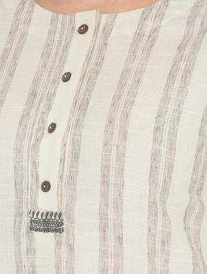 striped high low kurta - 18437102 - Standard Image - 4