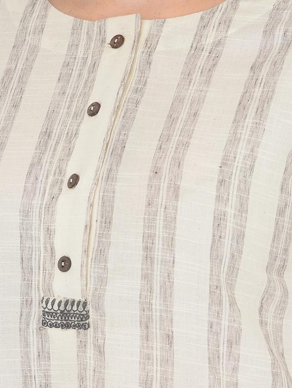 striped high low kurta - 18437102 - Zoom Image - 4