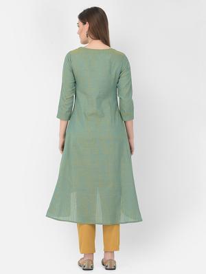 striped a-line kurta - 18437110 - Standard Image - 3
