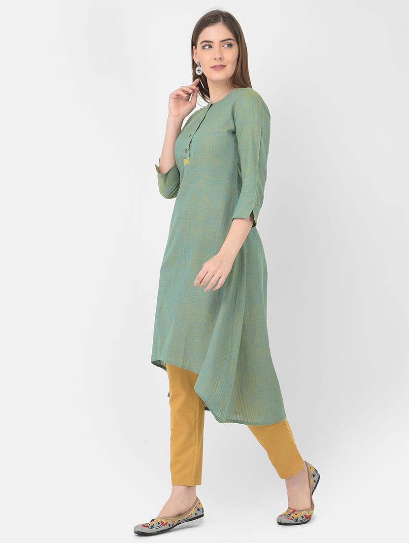 striped a-line kurta - 18437110 - Zoom Image - 2