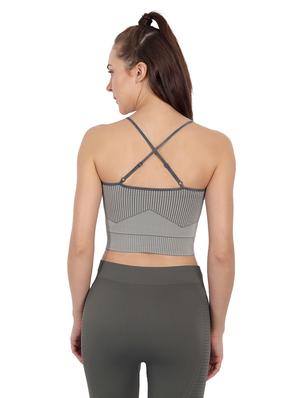 cami neck self design crop top - 18437234 - Standard Image - 3