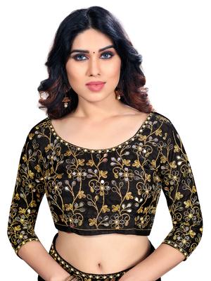 plain lace bordered saree with blouse - 18437249 - Standard Image - 3