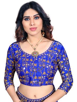 plain lace bordered saree with blouse - 18437250 - Standard Image - 3