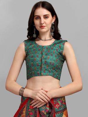 multi colored silk printed saree with blouse - 18437339 - Standard Image - 3