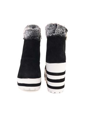 women black ankle length lace up boot - 18437688 - Standard Image - 2