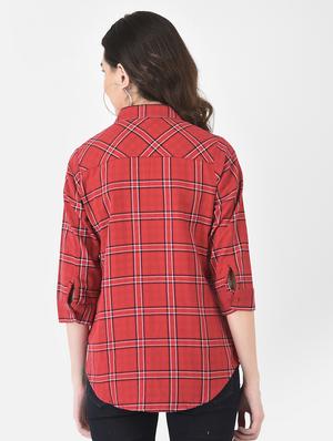 three quarter sleeved checkered regular shirt - 18437901 - Standard Image - 3