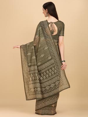 batik print chanderi saree with blouse - 18437971 - Standard Image - 2