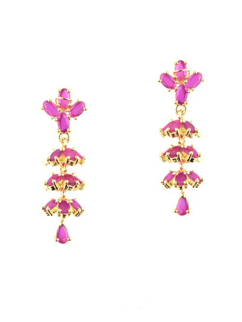american diamond fascinate ruby drop earrings - 18438133 - Standard Image - 1