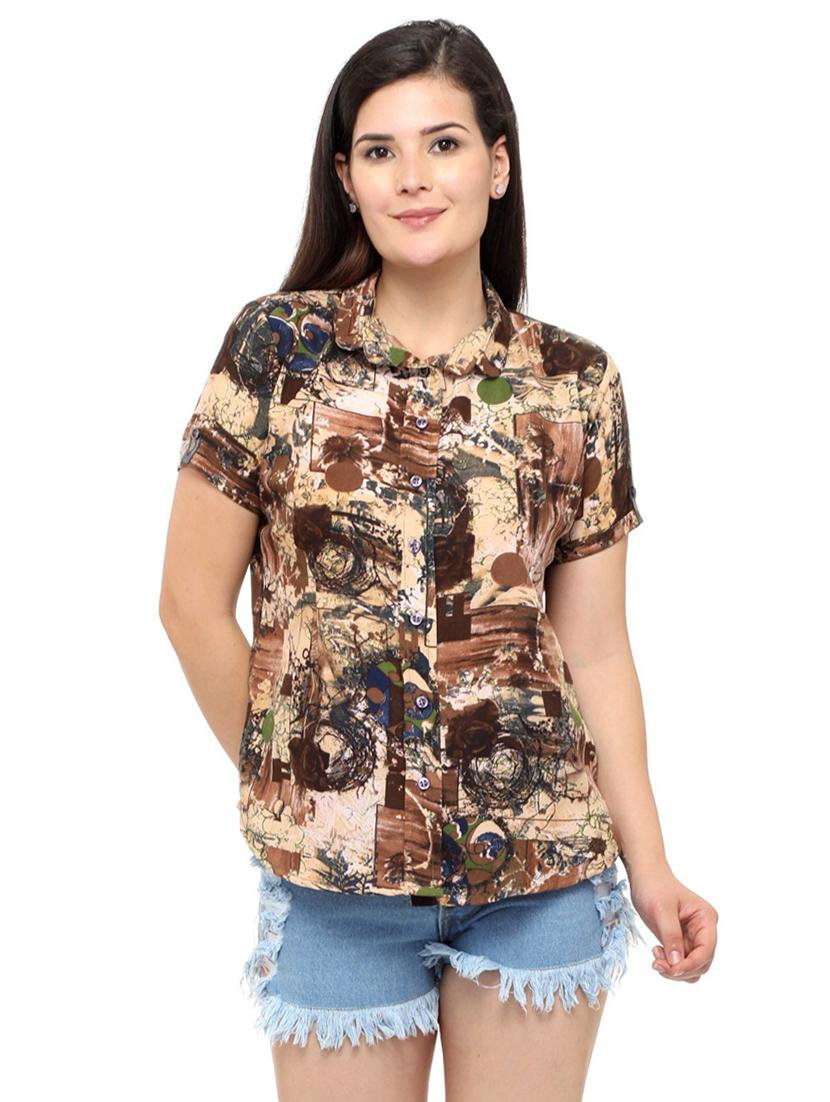 short sleeved printed shirt - 18438259 - Zoom Image - 1