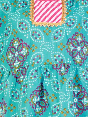 turquoise blue bandhani patiyala suit set - 18438496 - Standard Image - 5