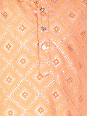 boys peach printed kurta pajama set - 18438511 - Standard Image - 5