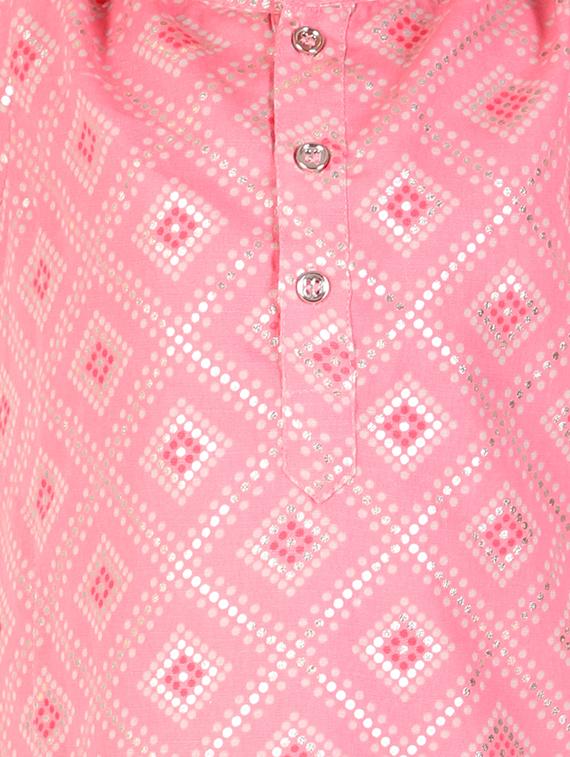 boys pink printed kurta pajama set - 18438512 - Zoom Image - 4