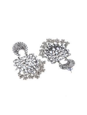 long graceful silver plated boho earrings - 18438561 - Standard Image - 2