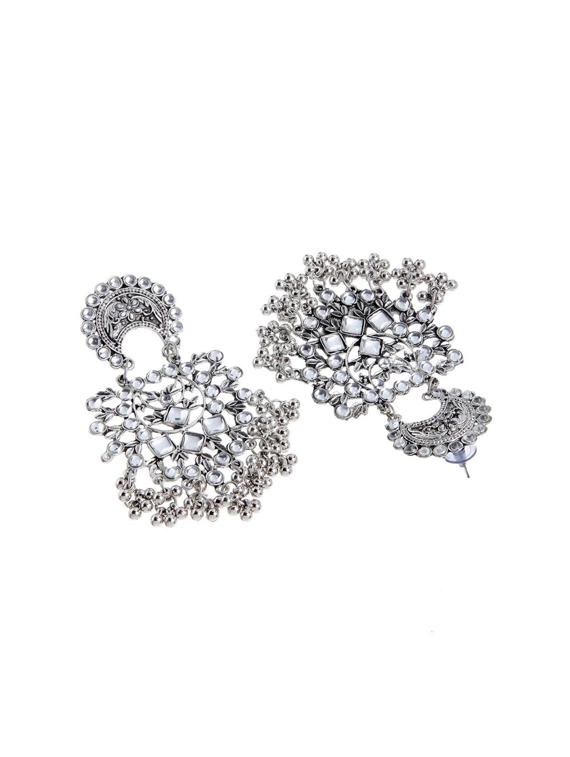 long graceful silver plated boho earrings - 18438561 - Zoom Image - 2