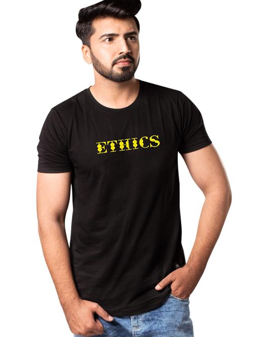 black chest-printed t-shirt - 18438687 - Very Small Image - 1