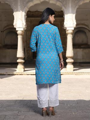cotton kurta pant set - 18439740 - Standard Image - 2