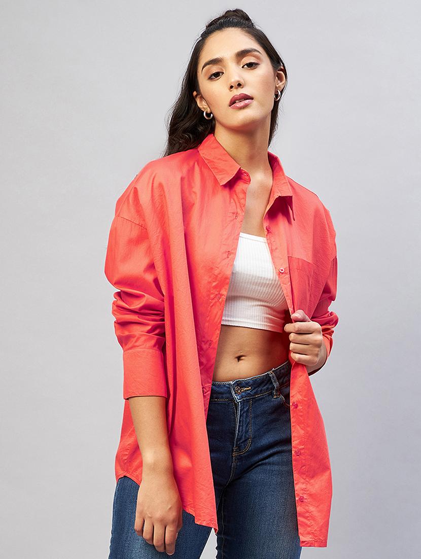 long sleeved solid regular shirt - 18440100 - Zoom Image - 2