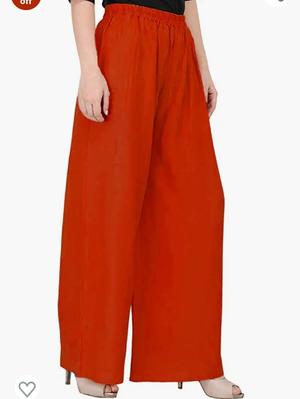 women soild rayon palazzo - 18440579 - Standard Image - 2