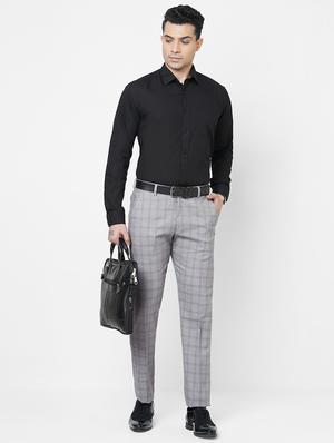 grey flat front trousers formal trouser - 18440729 - Standard Image - 4