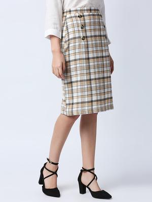 high rise checkered pencil skirt - 18441734 - Standard Image - 2