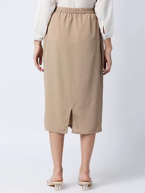 mid rise solid wrap skirt - 18441739 - Standard Image - 3