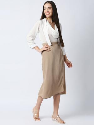 mid rise solid wrap skirt - 18441739 - Standard Image - 4