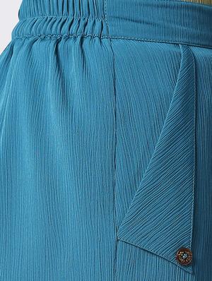 high rise self design flat front trouser - 18441741 - Standard Image - 5