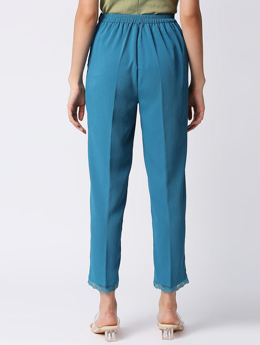 high rise self design flat front trouser - 18441741 - Zoom Image - 3