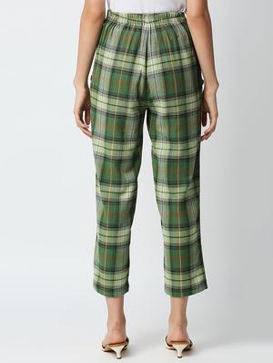 high rise checkered flat front trouser - 18441744 - Standard Image - 3