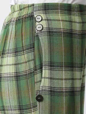 high rise checkered flat front trouser - 18441744 - Standard Image - 5