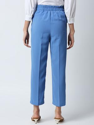 high rise solid flat front trouser - 18441746 - Standard Image - 3