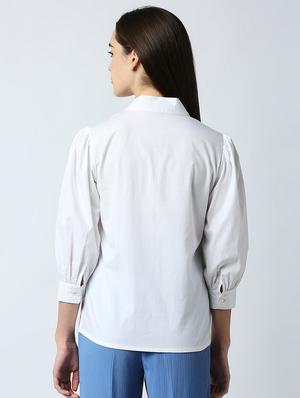 bishop sleeved solid shirt - 18441773 - Standard Image - 3