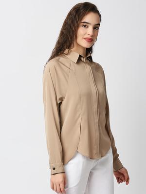 concealed placket solid shirt - 18441778 - Standard Image - 2