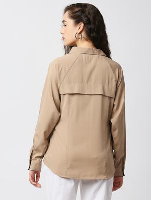 concealed placket solid shirt - 18441778 - Standard Image - 3