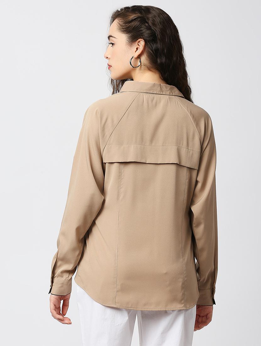 concealed placket solid shirt - 18441778 - Zoom Image - 3