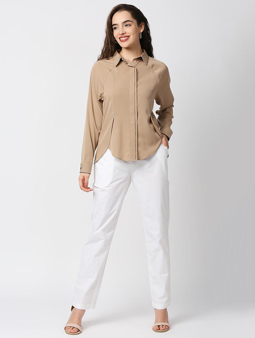 concealed placket solid shirt - 18441778 - Zoom Image - 4