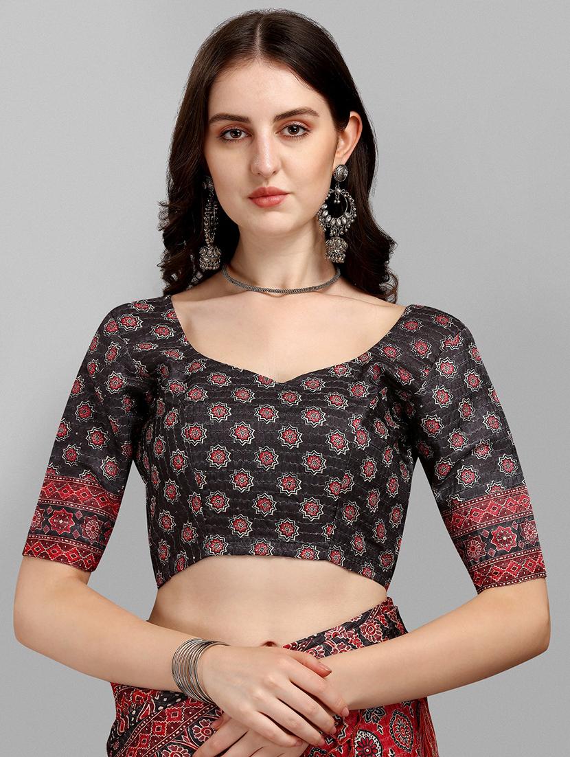 kaantha work printed saree with blouse - 18441914 - Zoom Image - 3