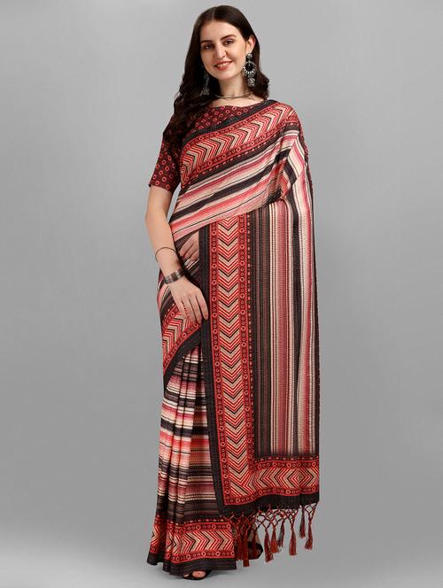 kaantha work printed saree with blouse - 18441916 - Standard Image - 1