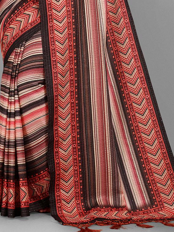 kaantha work printed saree with blouse - 18441916 - Zoom Image - 4