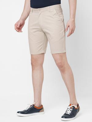 beige solid short - 18441924 - Standard Image - 2