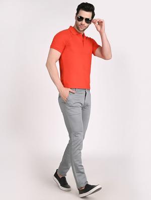 grey solid chinos casual trouser - 18442174 - Standard Image - 4