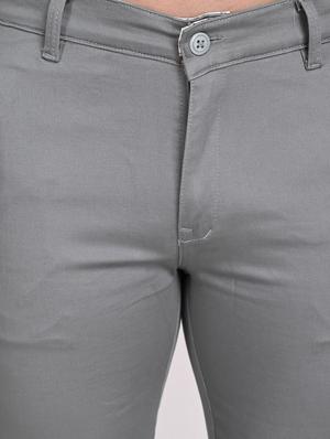 grey solid chinos casual trouser - 18442174 - Standard Image - 5