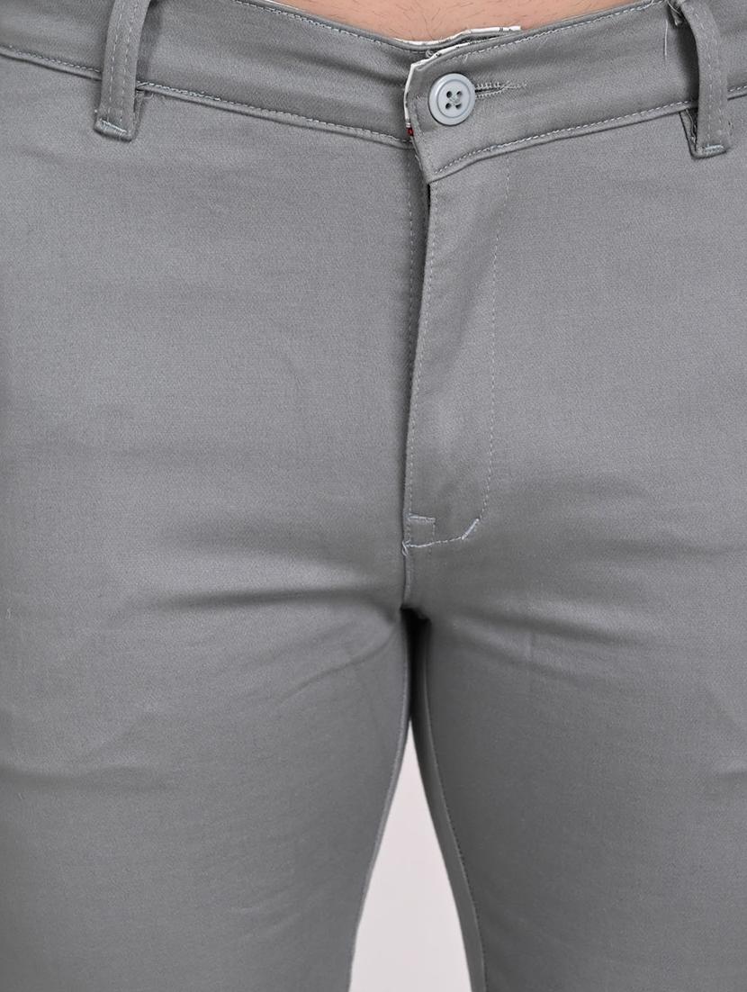 grey solid chinos casual trouser - 18442174 - Zoom Image - 5
