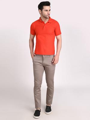 brown solid chinos casual trouser - 18442175 - Standard Image - 4