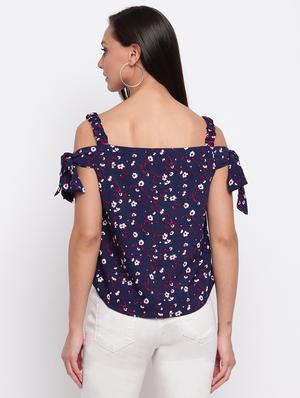 cold shoulder printed regular top - 18442406 - Standard Image - 4