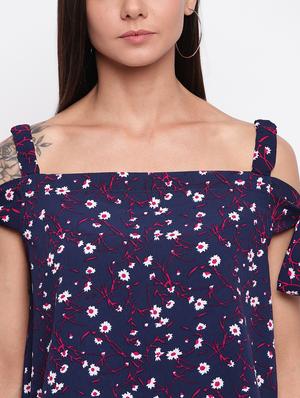 cold shoulder printed regular top - 18442406 - Standard Image - 6